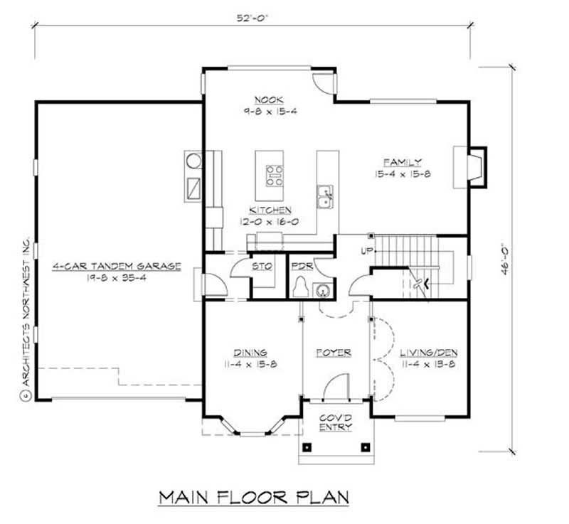 Floor Plan First Story of Traditional Plan #115-1309