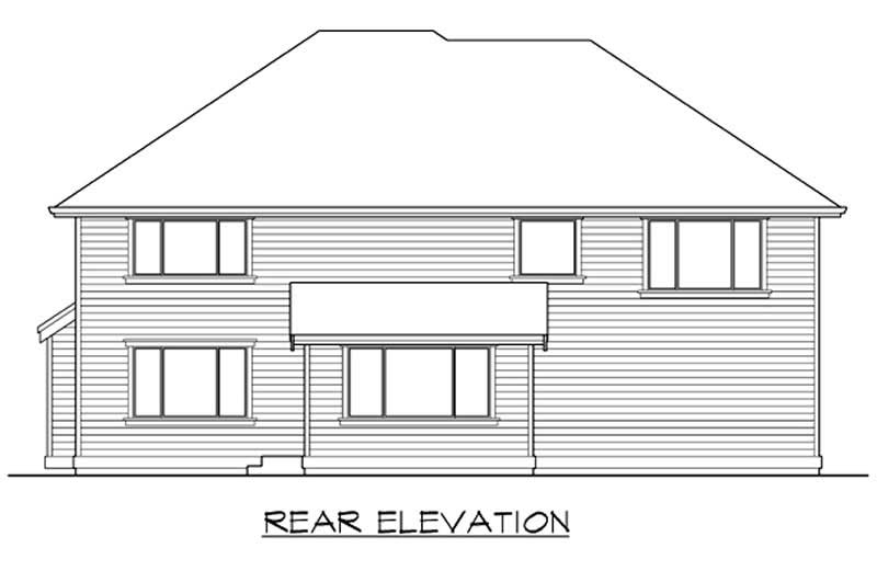Home Plan Rear Elevation of this 3-Bedroom,2980 Sq Ft Plan -115-1309