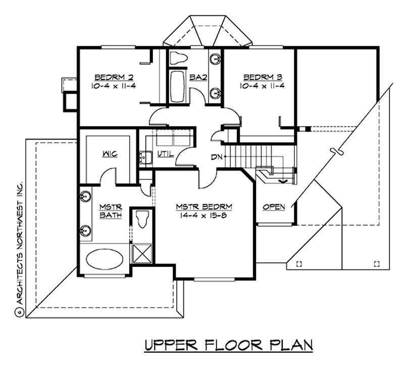 Floor Plan Second Story of Country Plan #115-1312