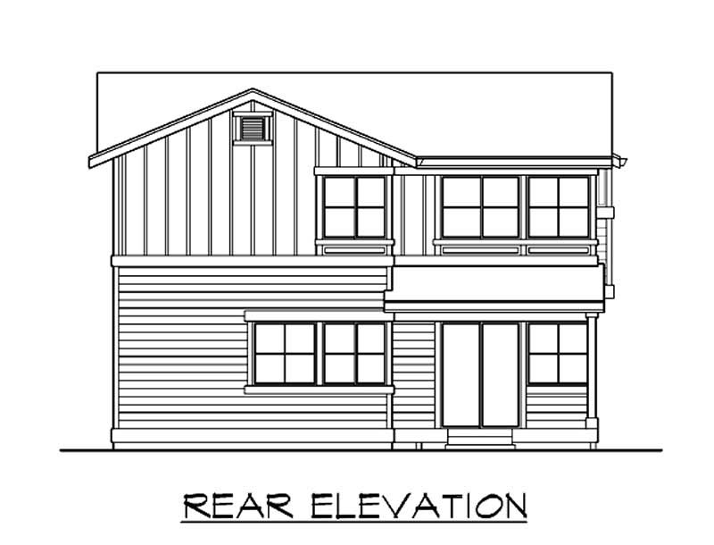 Home Plan Rear Elevation of this 4-Bedroom,1852 Sq Ft Plan -115-1315