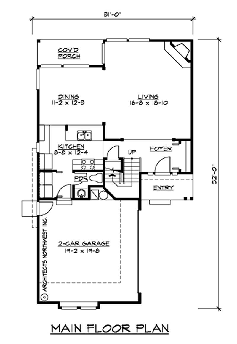 Floor Plan First Story of Multi-Level Plan #115-1315