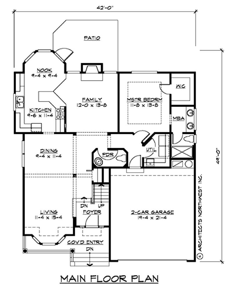 Floor Plan First Story of Ranch Plan #115-1316