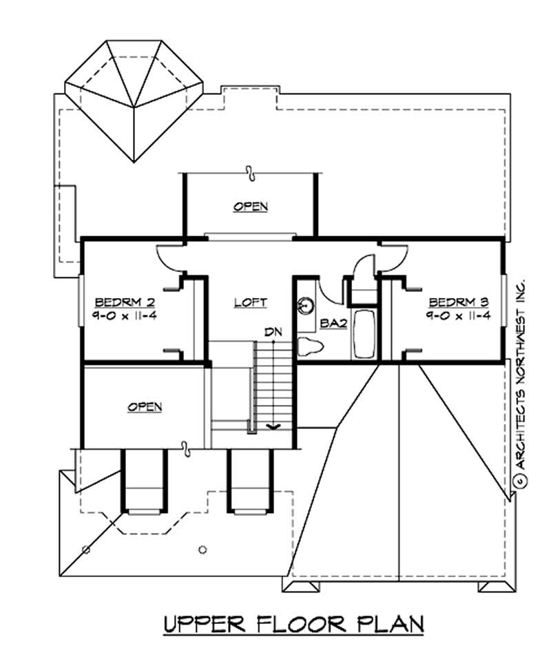 Floor Plan Second Story of Ranch Plan #115-1316