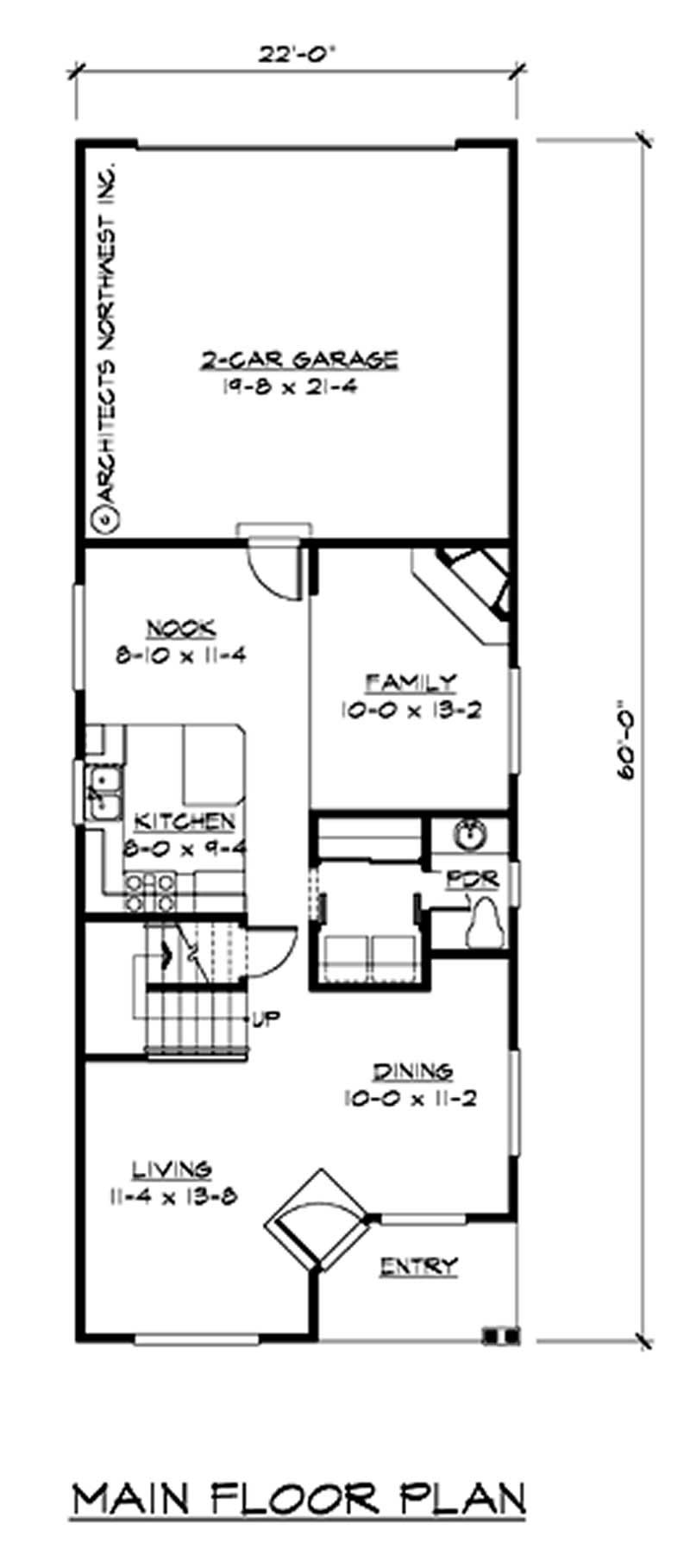 Floor Plan First Story of Multi-Level Plan #115-1317