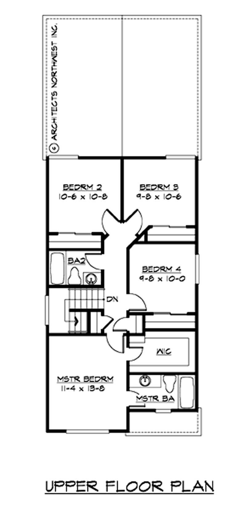 Floor Plan Second Story of Multi-Level Plan #115-1317