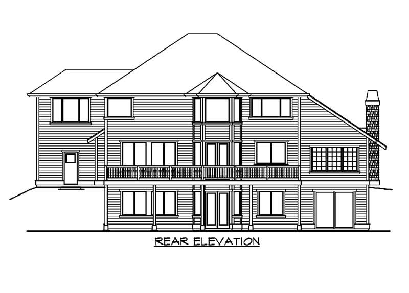Home Plan Rear Elevation of this 5-Bedroom,4377 Sq Ft Plan -115-1319