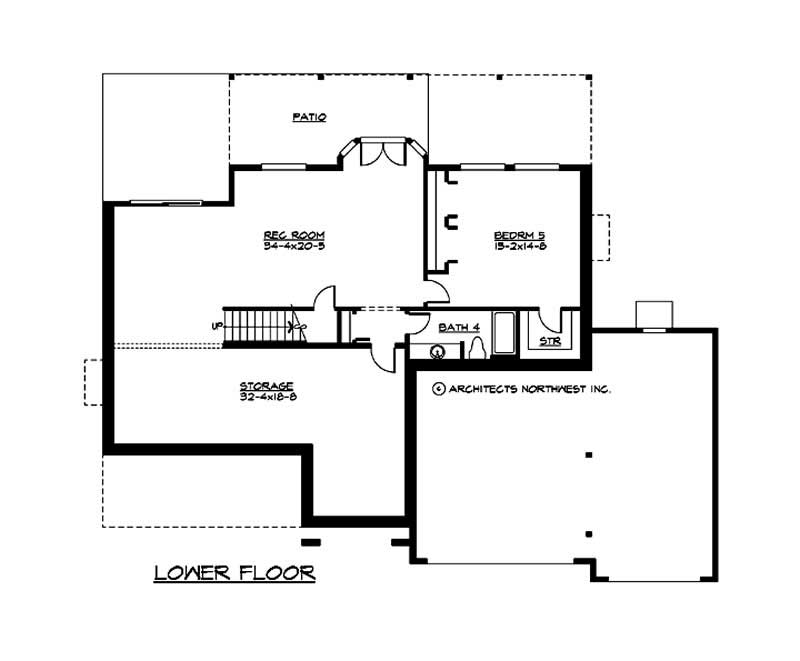 Floor Plan Basement of European Plan #115-1319