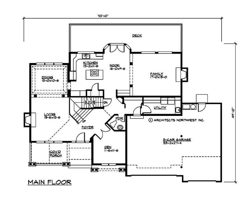Floor Plan First Story of European Plan #115-1319