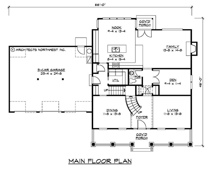 Floor Plan First Story of Country Plan #115-1321