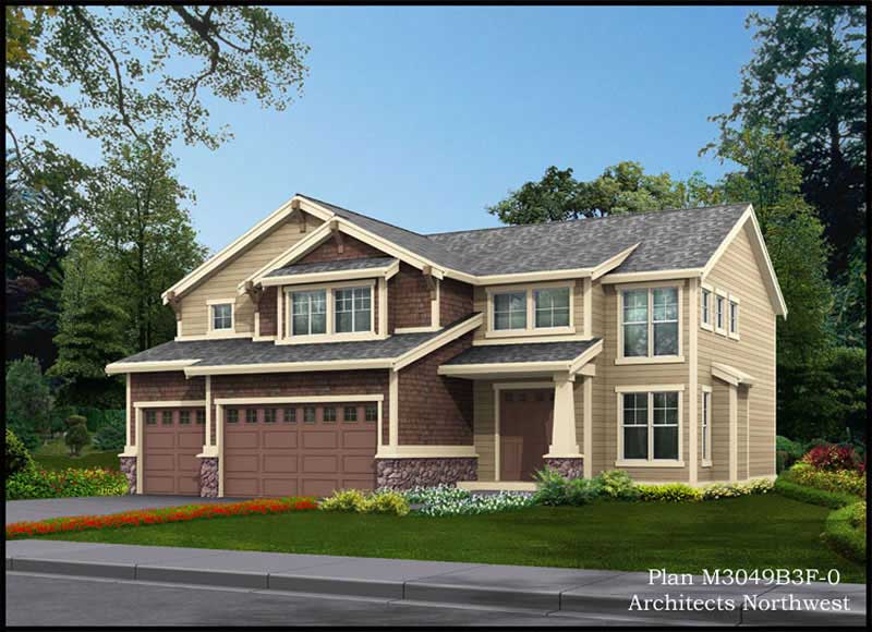 Front elevation of Contemporary home (ThePlanCollection: House Plan #115-1322)