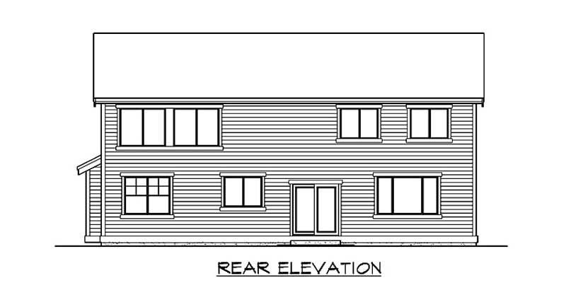 Home Plan Rear Elevation of this 4-Bedroom,3049 Sq Ft Plan -115-1322