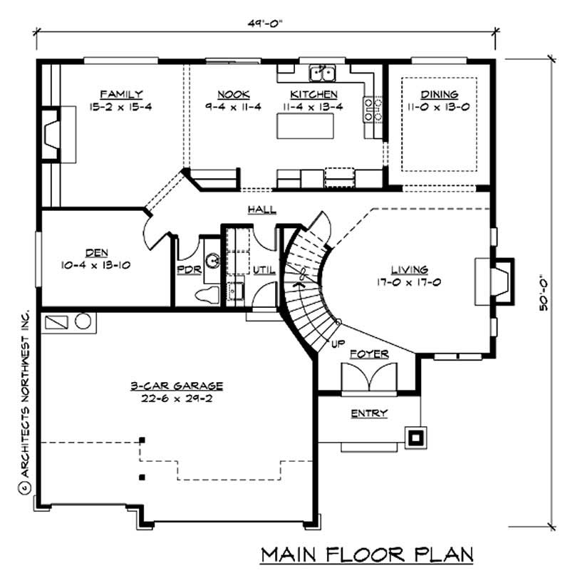 Floor Plan First Story of Ranch Plan #115-1322