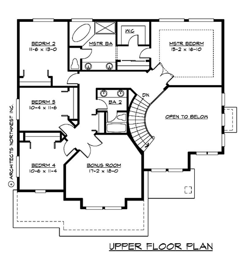 Floor Plan Second Story of Ranch Plan #115-1322