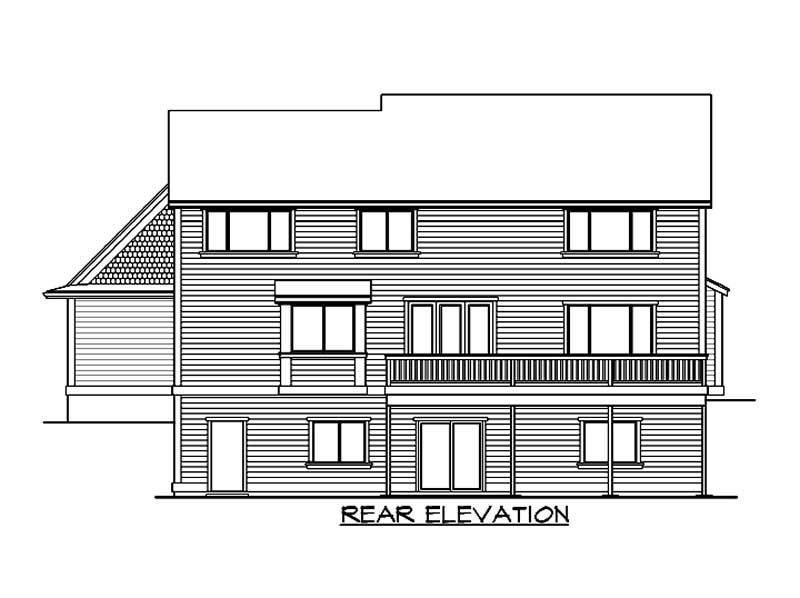 Home Plan Rear Elevation of this 5-Bedroom,3440 Sq Ft Plan -115-1324