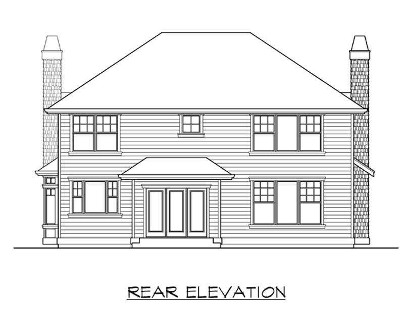 Home Plan Rear Elevation of this 3-Bedroom,2630 Sq Ft Plan -115-1326