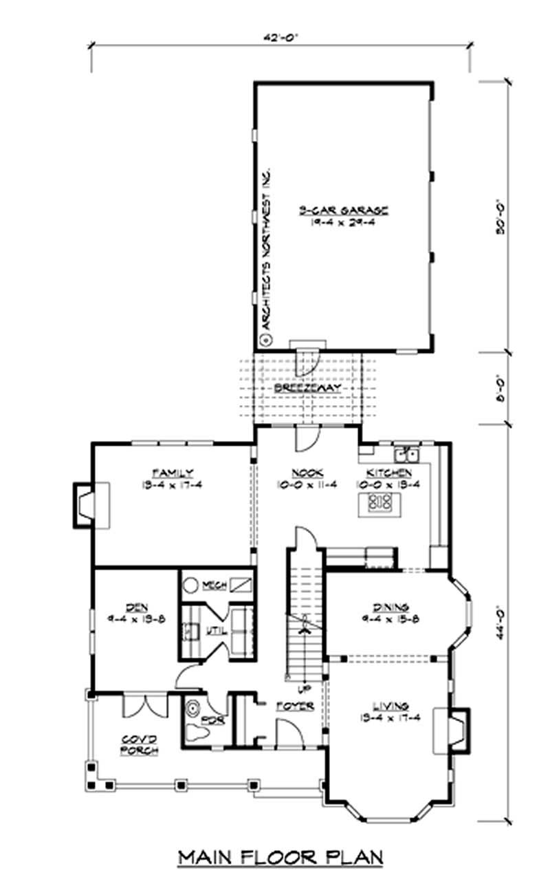 Floor Plan First Story of Country Plan #115-1326