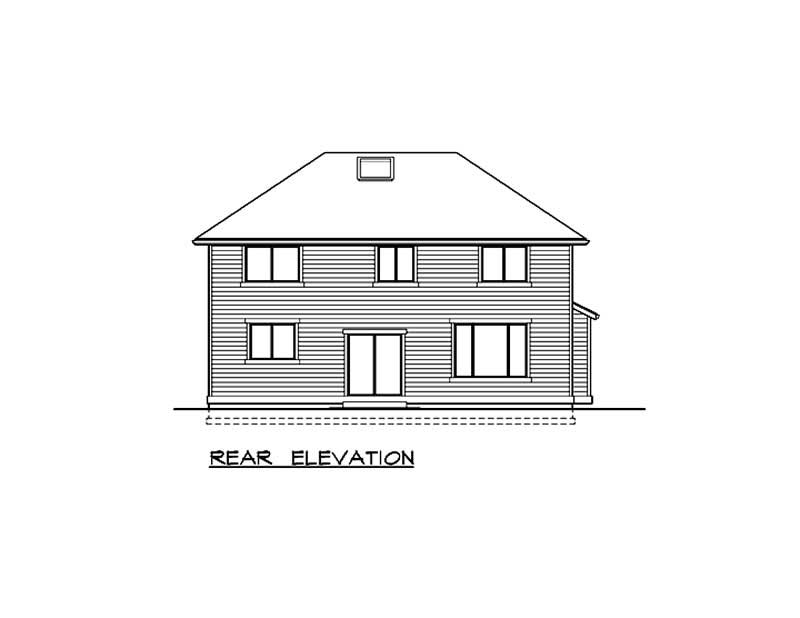 Home Plan Rear Elevation of this 4-Bedroom,2651 Sq Ft Plan -115-1327