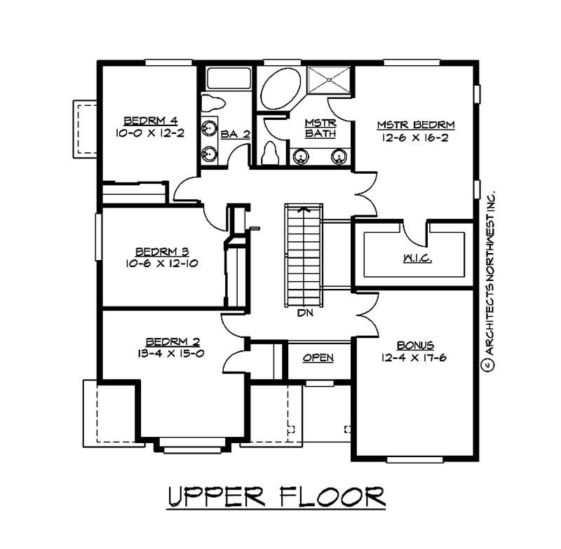 Floor Plan Second Story of Ranch Plan #115-1327