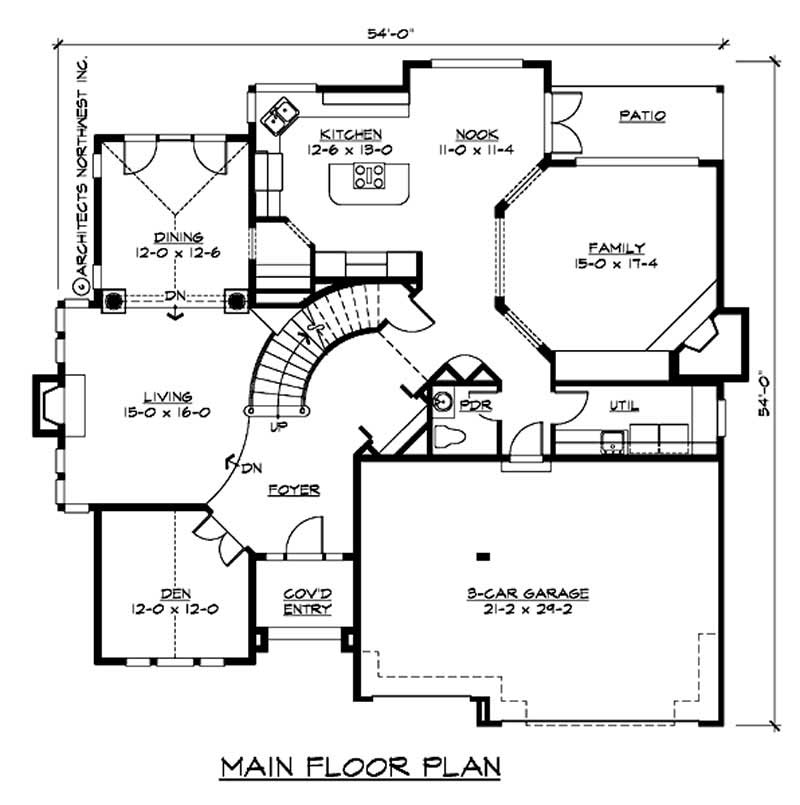 Floor Plan First Story of Contemporary Plan #115-1332
