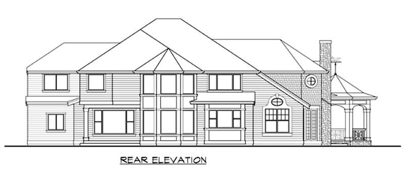 Home Plan Rear Elevation of this 4-Bedroom,4030 Sq Ft Plan -115-1333