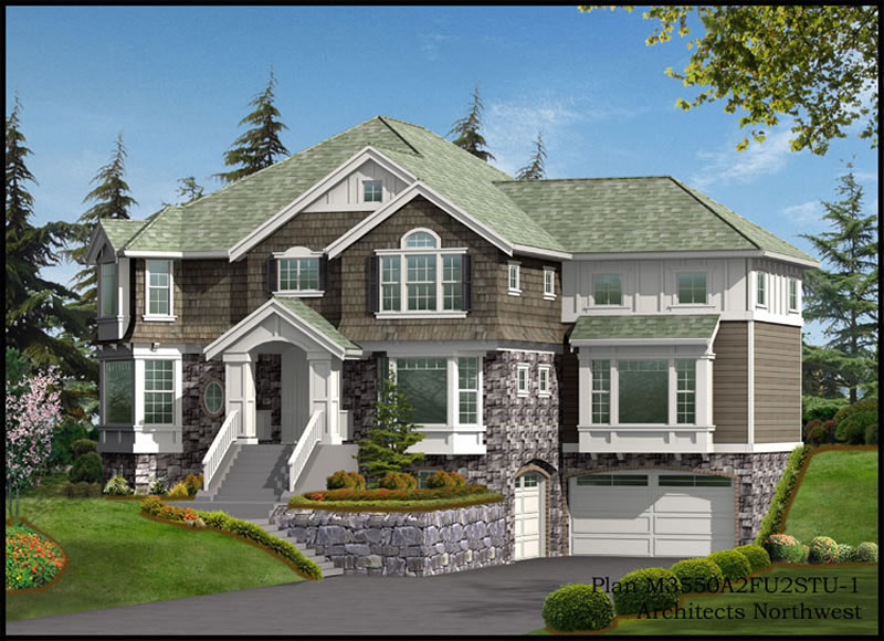 Front View of this 4-Bedroom, 4423 Sq Ft Plan - 115-1335