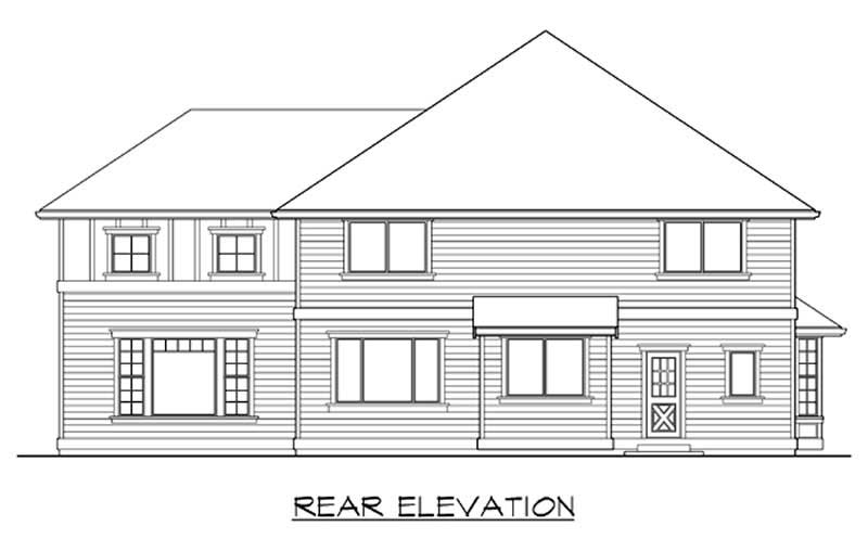 Home Plan Rear Elevation of this 4-Bedroom,4423 Sq Ft Plan -115-1335