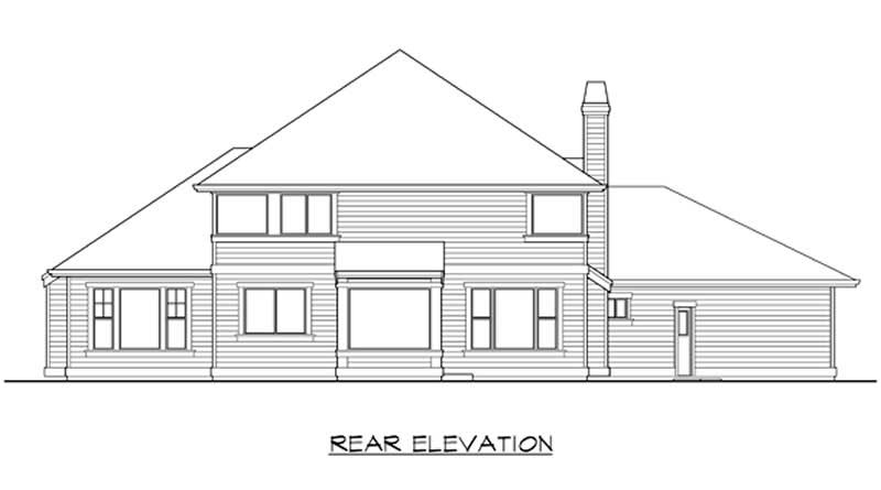 Home Plan Rear Elevation of this 4-Bedroom,2925 Sq Ft Plan -115-1338