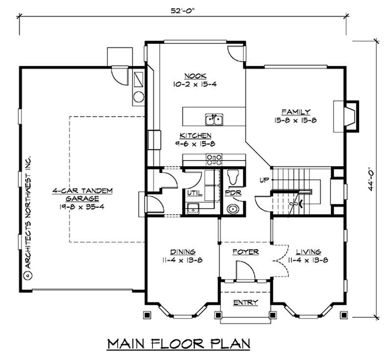 Floor Plan First Story of Craftsman Plan #115-1339