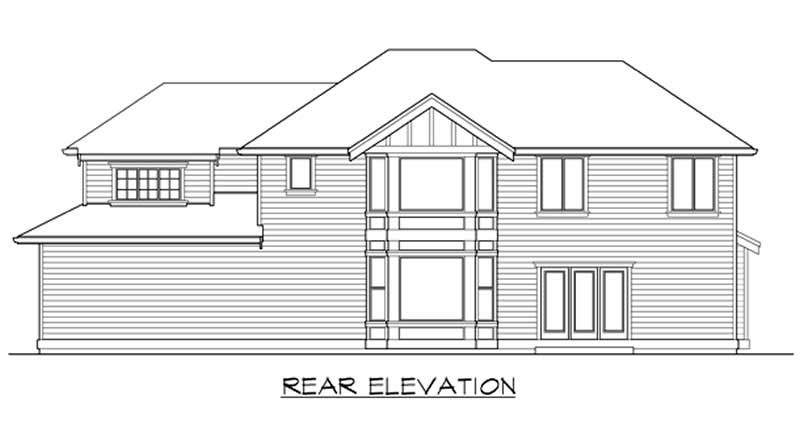 Home Plan Rear Elevation of this 3-Bedroom,2870 Sq Ft Plan -115-1340
