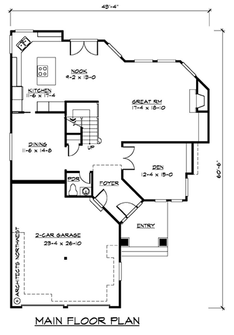 Floor Plan First Story of European Plan #115-1341