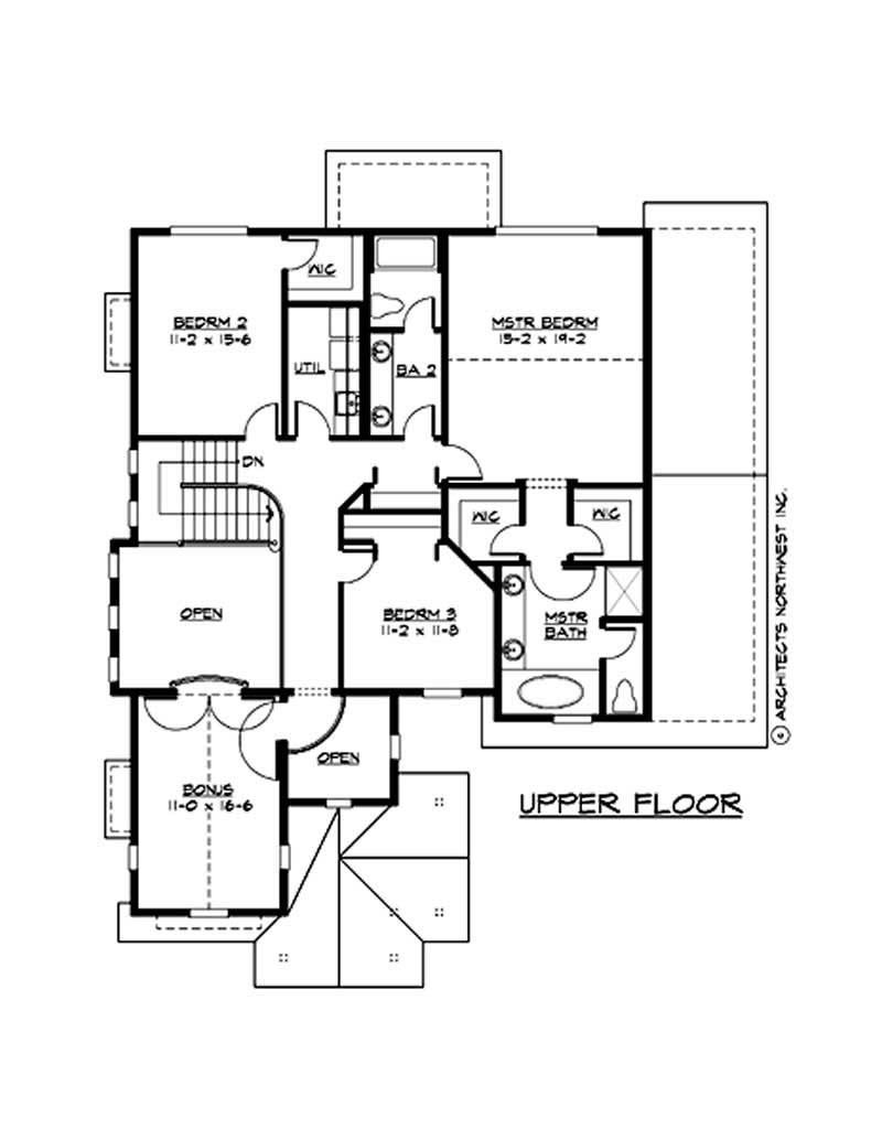 Floor Plan Second Story of Plan #115-1343