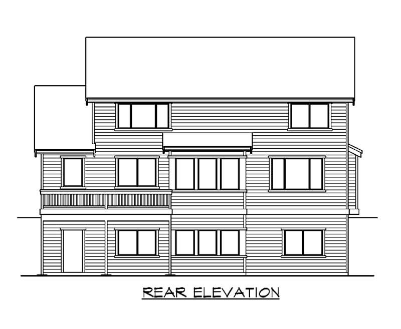 Home Plan Rear Elevation of this 4-Bedroom,3580 Sq Ft Plan -115-1344
