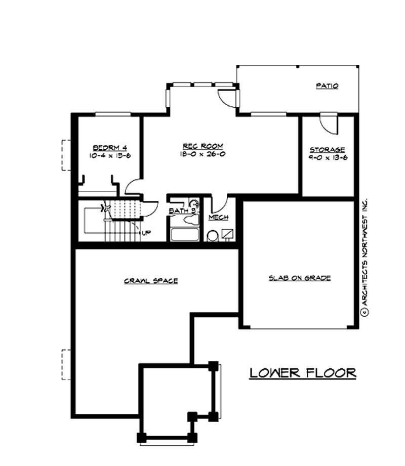 Floor Plan Basement of Country Plan #115-1344
