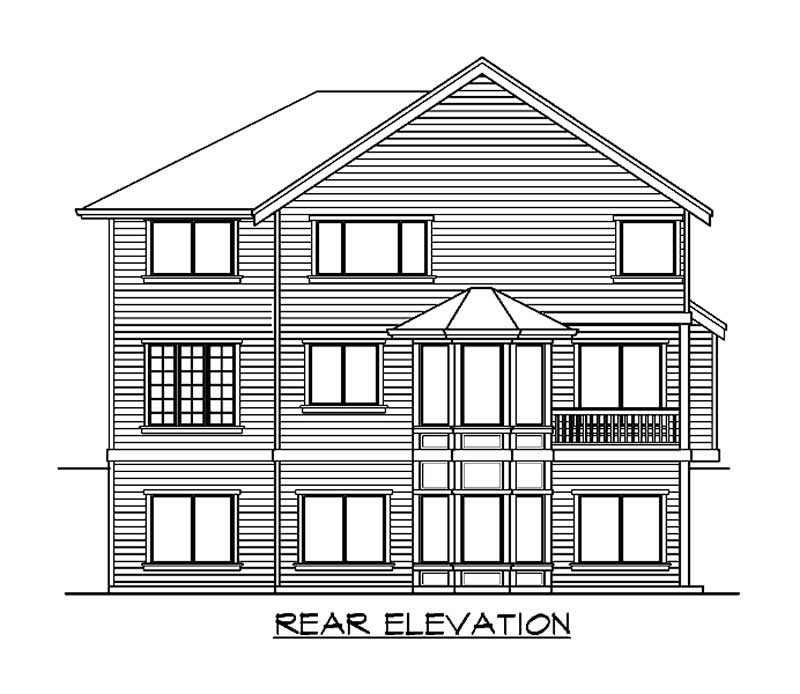 Home Plan Rear Elevation of this 3-Bedroom,4369 Sq Ft Plan -115-1345