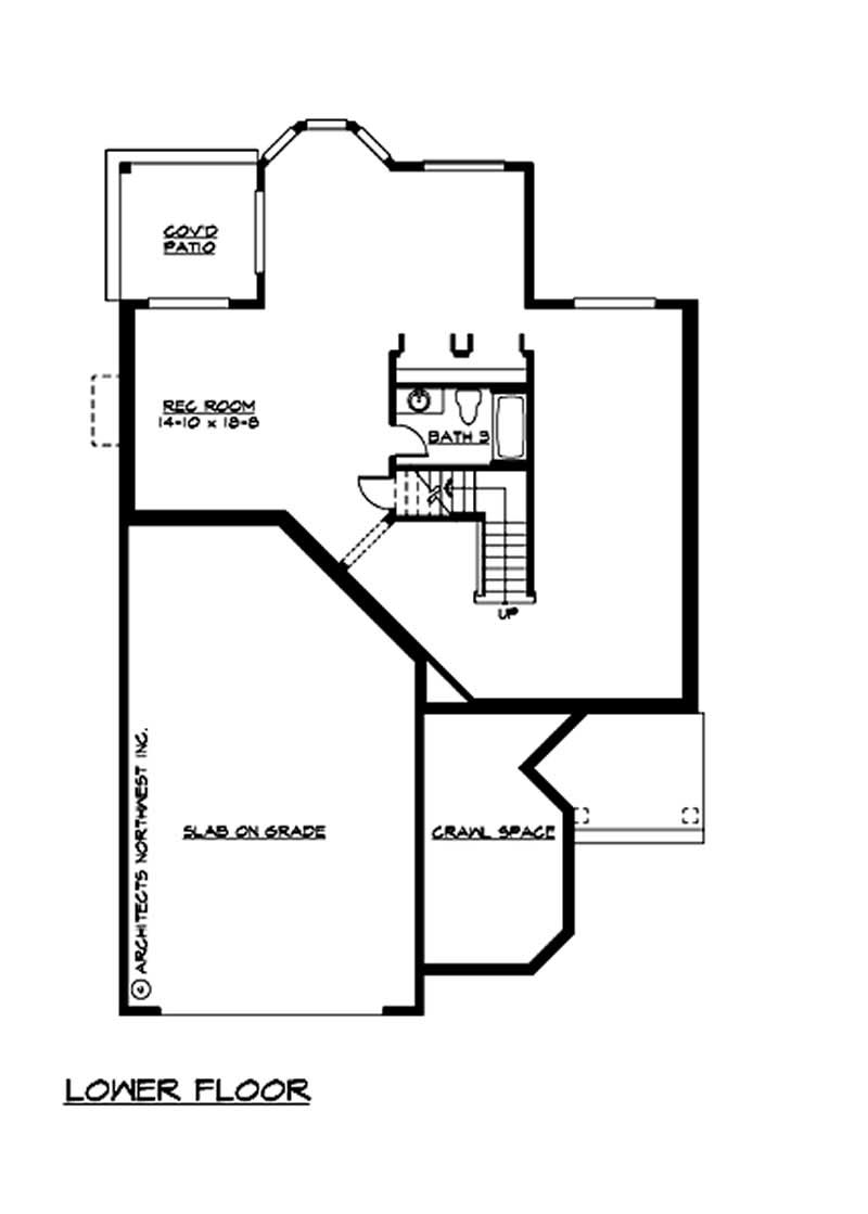 Floor Plan Basement of Ranch Plan #115-1345