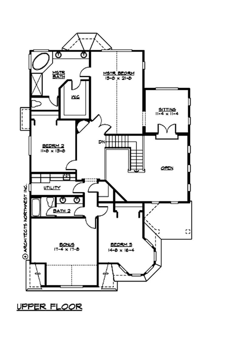Floor Plan Second Story of Ranch Plan #115-1345