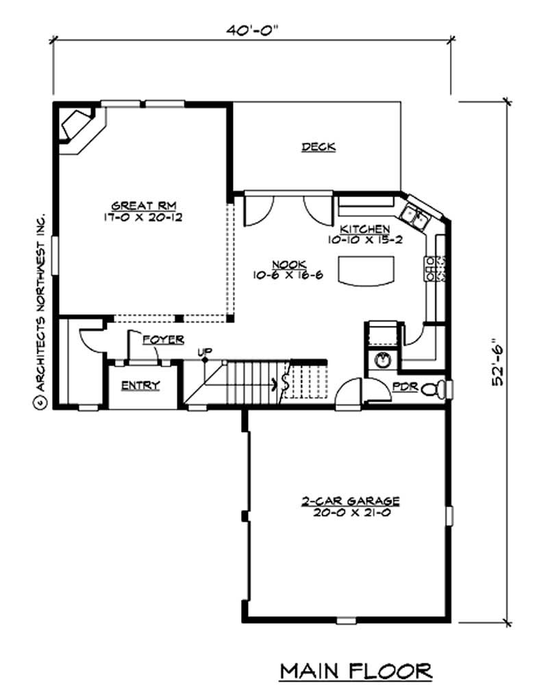 Floor Plan First Story of Multi-Level Plan #115-1346