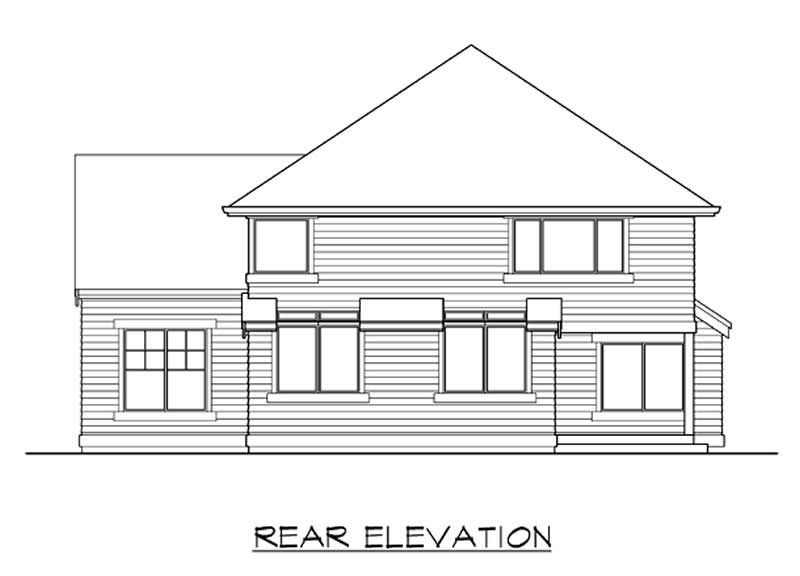 Home Plan Rear Elevation of this 4-Bedroom,2765 Sq Ft Plan -115-1348