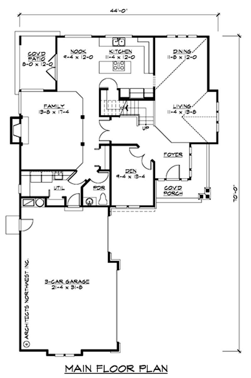 Floor Plan First Story of European Plan #115-1349