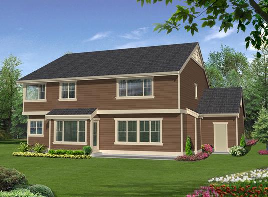 Home Plan Rear Elevation of this 4-Bedroom,2655 Sq Ft Plan -115-1350