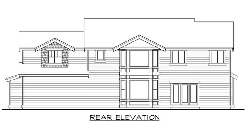 Home Plan Rear Elevation of this 3-Bedroom,2870 Sq Ft Plan -115-1351