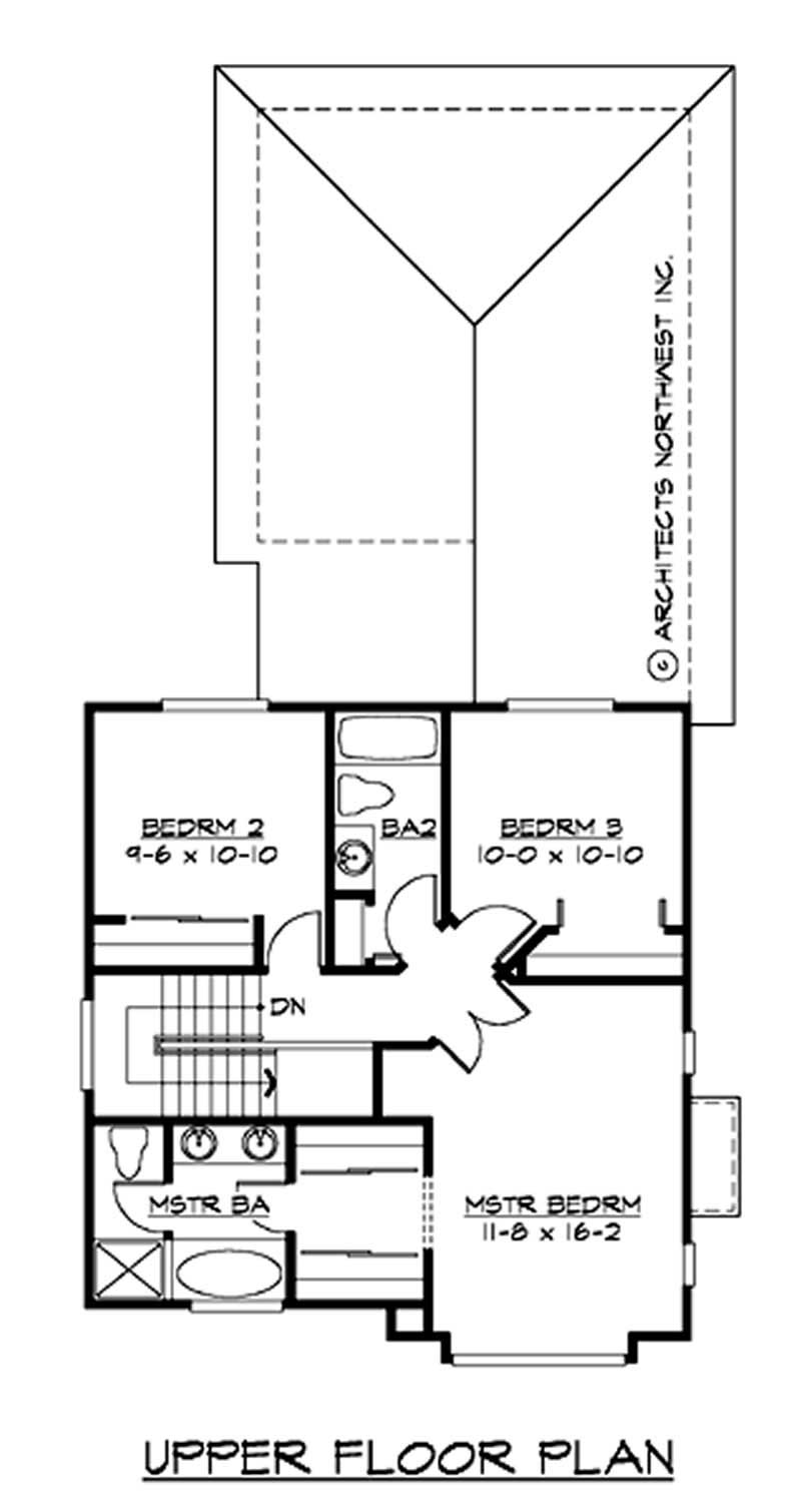 Floor Plan Second Story of Craftsman Plan #115-1352