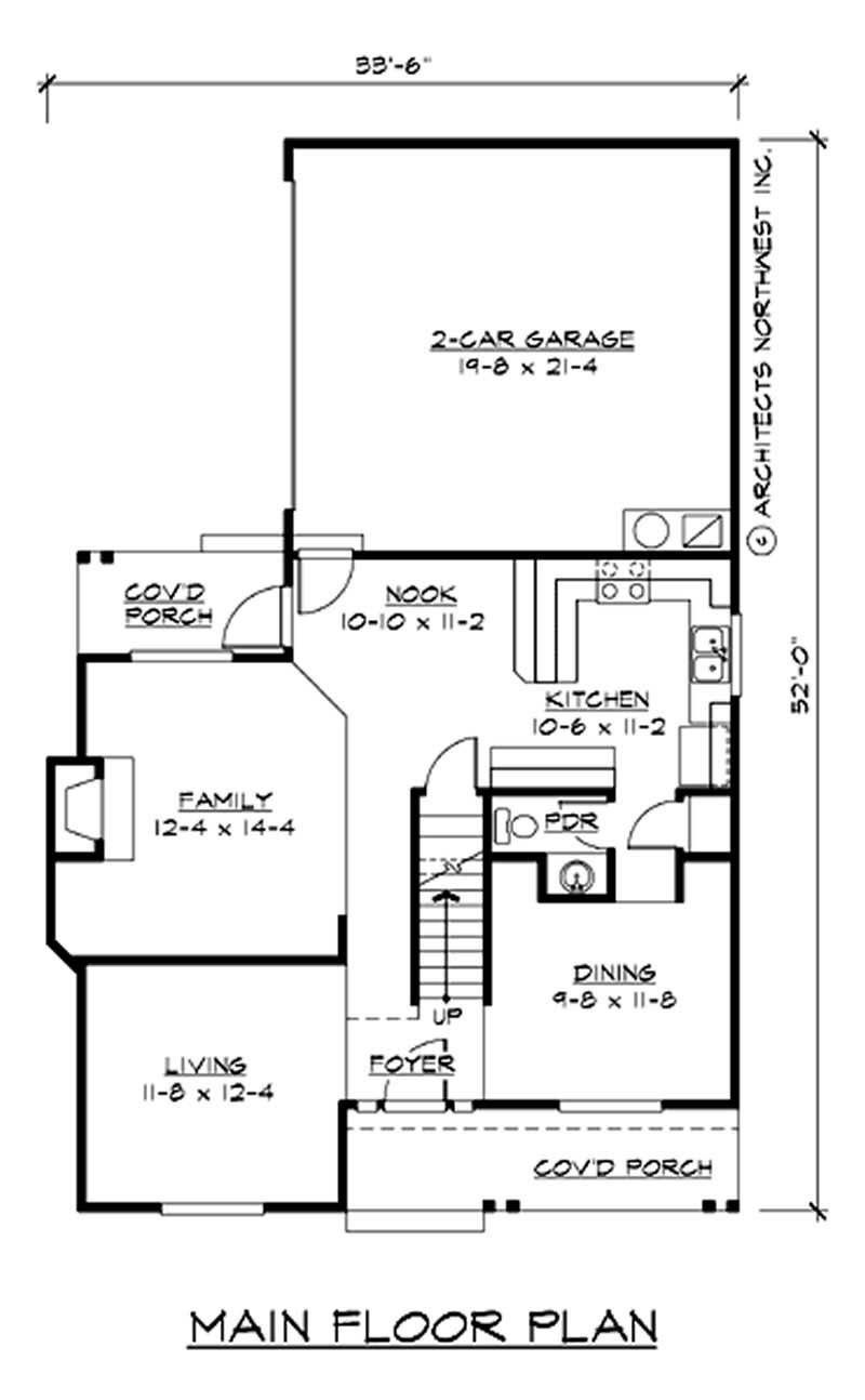 Floor Plan First Story of Multi-Level Plan #115-1354