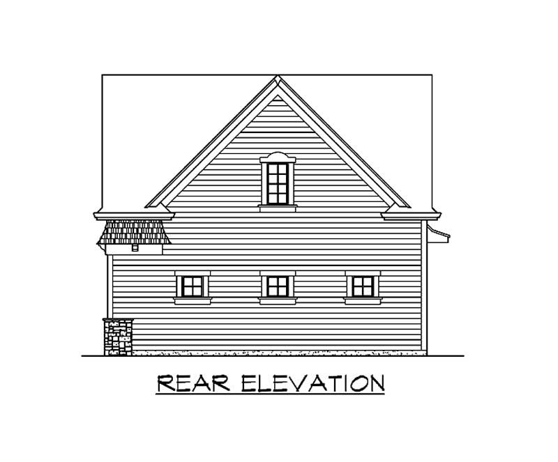 Home Plan Rear Elevation of this 2-Bedroom,1295 Sq Ft Plan -115-1355