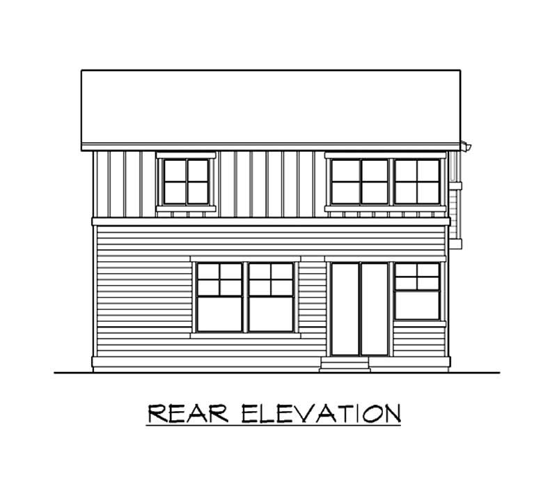 Home Plan Rear Elevation of this 4-Bedroom,1978 Sq Ft Plan -115-1356