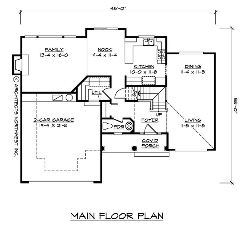 Floor Plan First Story of Craftsman Plan #115-1359