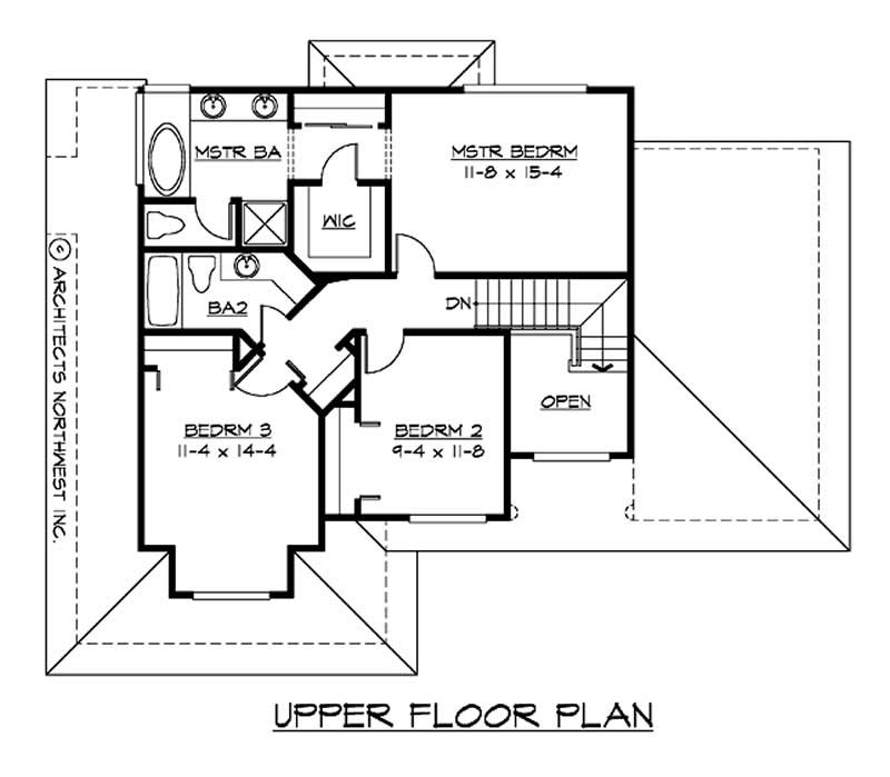 Floor Plan Second Story of Craftsman Plan #115-1359