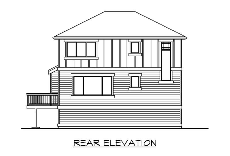 Home Plan Rear Elevation of this 3-Bedroom,1570 Sq Ft Plan -115-1362