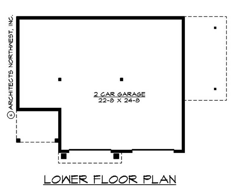 Floor Plan Basement of Multi-Level Plan #115-1362