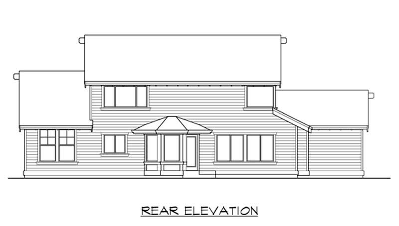 Home Plan Rear Elevation of this 3-Bedroom,2250 Sq Ft Plan -115-1363